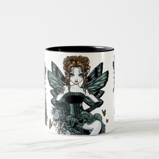 "Phoebe"のゴシック様式オートクチュールの蝶妖精のマグ ツートーンマグカップ (中央)