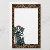 "Phoebe"のゴシック様式オートクチュールの蝶妖精の文房具 便箋 (正面/裏面)