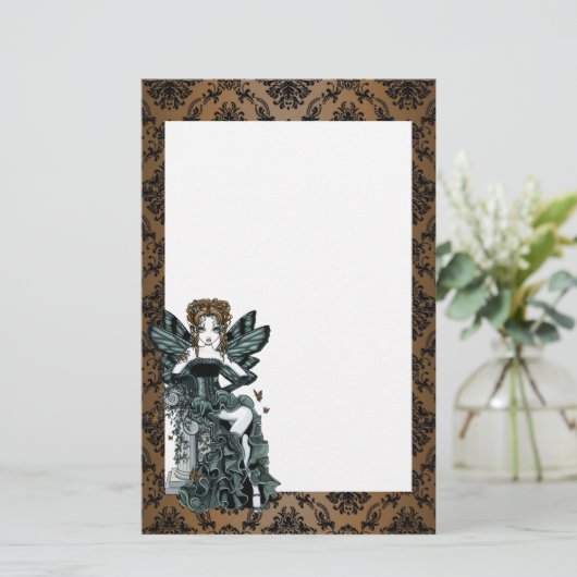 "Phoebe"のゴシック様式オートクチュールの蝶妖精の文房具 便箋 (スタンド正面)