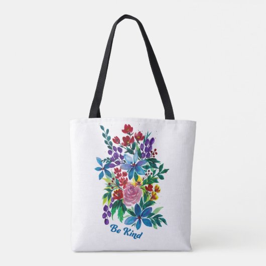 Phoebe "Be Kind" Floral Inspirational Tote トートバッグ (裏面)
