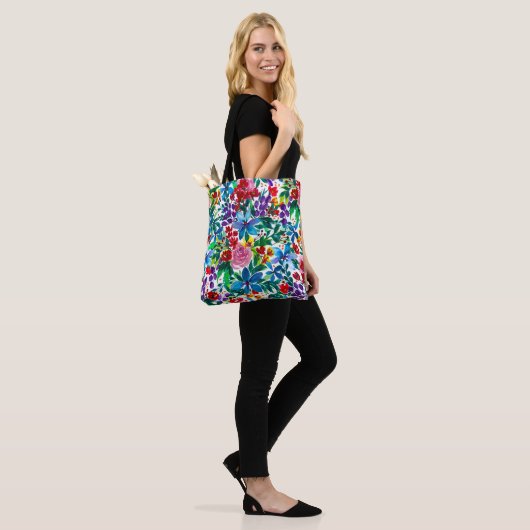 Phoebe "Be Kind" Floral Inspirational Tote トートバッグ (モデル)