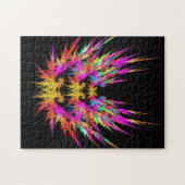 Phoenix – 黒のカラフルフラクタルアート ジグソーパズル (横)