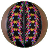 Phoenix – 黒のカラフルフラクタルアート バスケットボール (縦)