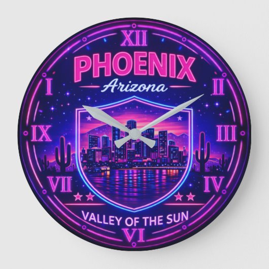 Phoenix Arizona ラージ壁時計 (正面)