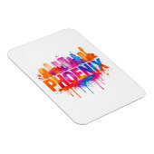 Phoenix Arizona Colorful Skyline Watercolor Splash マグネット (右側)