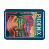 Phoenix Arizona Illustration Travel Art Vintage マグネット (横)