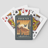 Phoenix Arizona Retro Travel Poster Playing Cards トランプ (裏面)
