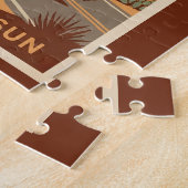 Phoenix Arizona Sun Illustration Travel Art Retro ジグソーパズル (側面)