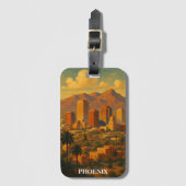 Phoenix Arizona Vintage Travel – Desert Skyline ラゲッジタグ (正面縦)