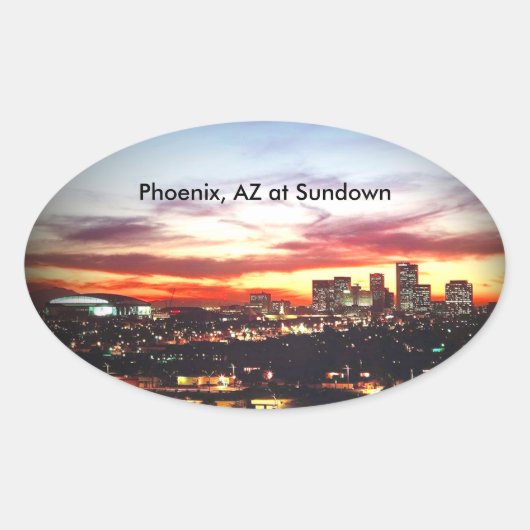 Phoenix, AZ at Sundown 楕円形シール (正面)