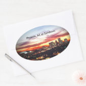 Phoenix, AZ at Sundown 楕円形シール (封筒)