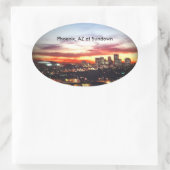 Phoenix, AZ at Sundown 楕円形シール (バッグ)