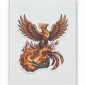 Phoenix Biker Sticker — Motorcycle Flames Decal シール (正面)
