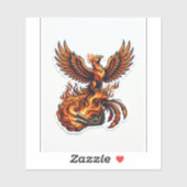 Phoenix Biker Sticker — Motorcycle Flames Decal シール (シート)