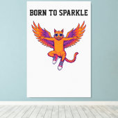 Phoenix Cat Canvas Wall Art – Magical Fire Kitty キャンバスプリント (インサイチュ (ウッドフロア))