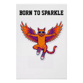 Phoenix Cat Poster – Magical Fire Kitty Wall Art ポスター (正面)
