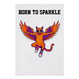 Phoenix Cat Poster – Magical Fire Kitty Wall Art ポスター