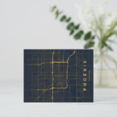 Phoenix City Map Minimal Postcard ポストカード (スタンド正面)