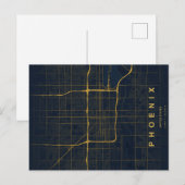 Phoenix City Map Minimal Postcard ポストカード (正面/裏面)