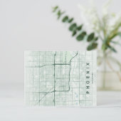 Phoenix City Map Minimal Postcard ポストカード (スタンド正面)
