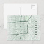 Phoenix City Map Minimal Postcard ポストカード (正面/裏面)