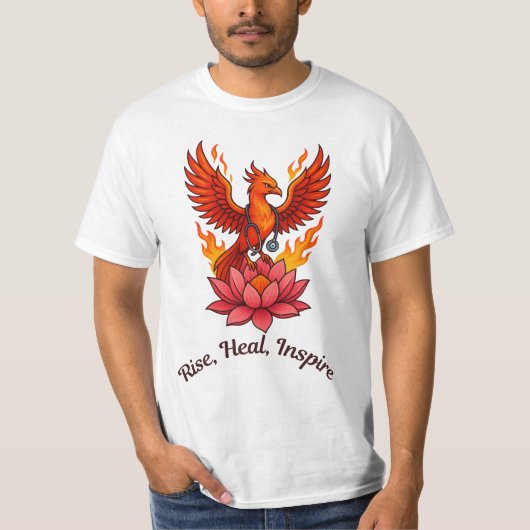 Phoenix Doctor Healing Lotus – Rise, Heal, Inspire Tシャツ (正面)
