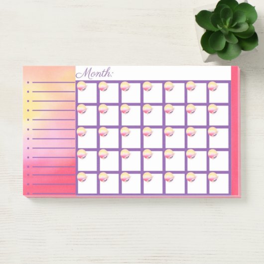 Phoenix Fire Monthly Calendar Post It Note Pad ポストイット (オフィス)