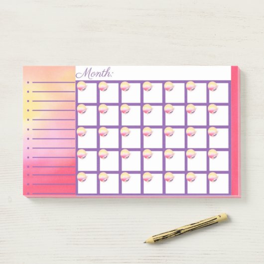Phoenix Fire Monthly Calendar Post It Note Pad ポストイット (デスク)