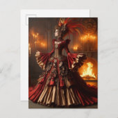 Phoenix Fire Queen Steampunk Victorian Industrial ポストカード (正面/裏面)