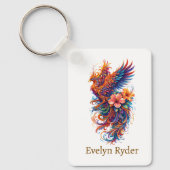 Phoenix Floral Art – Colorful Mythical  キーホルダー (正面)