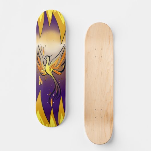 Phoenix Rise – Minimal Flame Skateboard スケートボード (正面)