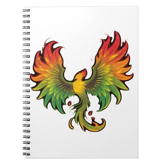 Phoenix Rising – Ein Design voller Kraft und Wiede ノートブック (正面)