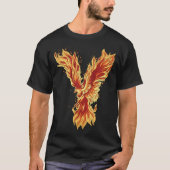 Phoenix Rising Fire Bird Mythical Artwork Tシャツ (正面)