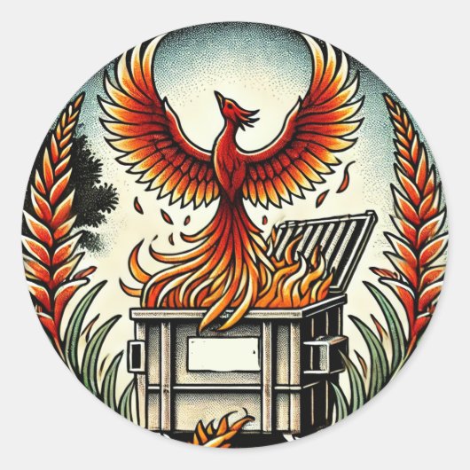 Phoenix Rising from the Dumpster Fire Ashes        ラウンドシール (正面)