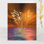 Phoenix Rising Greeting Card カード (黄色い花)