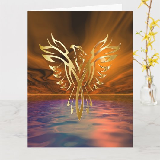Phoenix Rising Greeting Card カード (黄色い花)