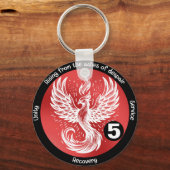 Phoenix Rising Recovery Milestoneオウム、NA、Al-Anon キーホルダー (正面)