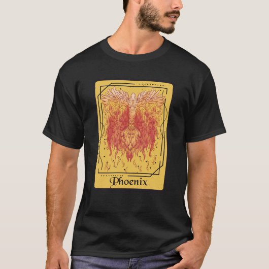 Phoenix Tarot Card Firebird Fantasy Rising from As Tシャツ (正面)