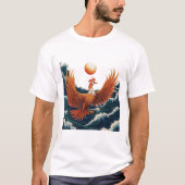 Phoenix Wave Art - Ukiyo-e Sunset Design Tシャツ (正面)