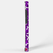 Phone Case紫色のデジタルフラワー Samsung Galaxyケース (右側面)