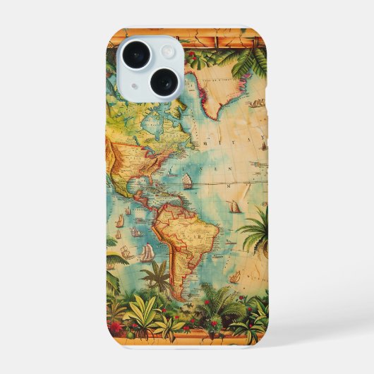 Phone Case - ヴィンテージ アトラス コレクション iPhone 15ケース (裏面)