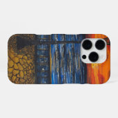 Phone Case/ 手描きアート/ 海辺の夕日 iPhoneケース (裏面横)