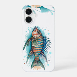 Phone case - 水彩シリーズ: ミノカサゴ iPhone 16ケース