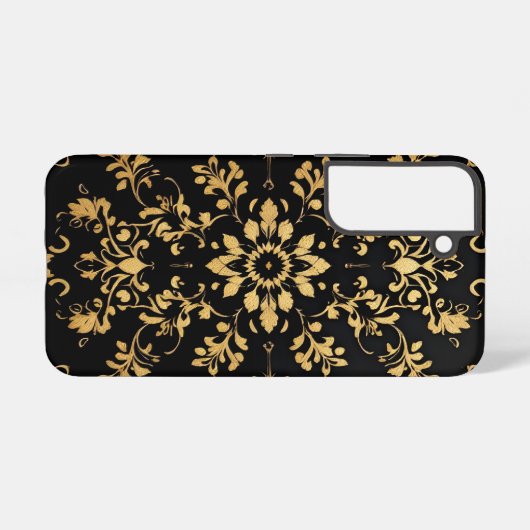 Phone case black yellow pattern style  samsung galaxyケース (裏面横)