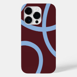 Phone Case – Blue Lines on Burgundy Case-Mate iPhone 14 Proケース