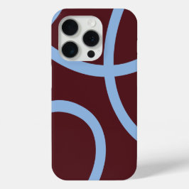 Phone Case – Blue Lines on Burgundy iPhone 15 Proケース