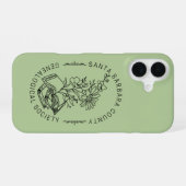 Phone Case - Books & Florals (Sage) iPhone 16ケース (裏面横)
