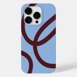Phone Case – Burgundy Lines on Blue Case-Mate iPhone 14 Proケース
