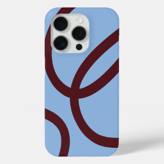 Phone Case – Burgundy Lines on Blue iPhone 15 Proケース