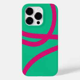Phone Case – Pink Lines on Green Case-Mate iPhone 14 Proケース